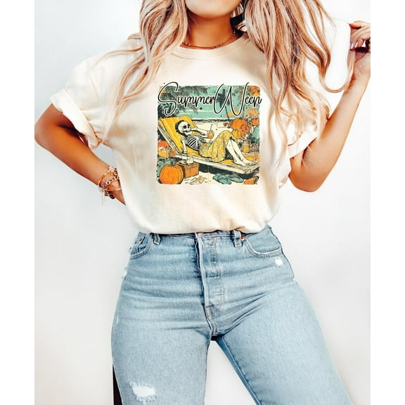 Summerween Skeleton Shirt, Summer-ween Tshirt, Spooky Summer Tee, Summer Halloween Shirt, Halloweener Gift,Year-Round Halloween,Beach Skelly