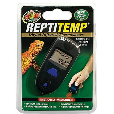 ReptiTemp Digital Infrared Thermometer, 6 x 1.3 x 6 inches, Great for Monitoring Basking Areas, Thermal Gradients, Incubation, and Hibernation.., By Zoo (Best Infrared Thermometer For Reptiles)