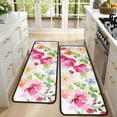 thumbnail image 4 of Kitchen Rugs Sets Of 2,Pioneer Flower Floral Print Pattern Anti Fatigue Kitchen Mat Rugs Non Slip Washable,Decorative Kitchen Floor Mats for Kitchen,Sink,Laundry,17"x47"+17"x47", 4 of 5