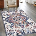 thumbnail image 2 of 3'x5' Area Rugs, Boho Navy Blue Indoor Outdoor Area Rug for Living Room Bedroom, Vintage Southwestern Geometric Art Washable Bathroom Rugs Kitchen Floor Carpet Mats Home Decor Aesthetic, 2 of 8