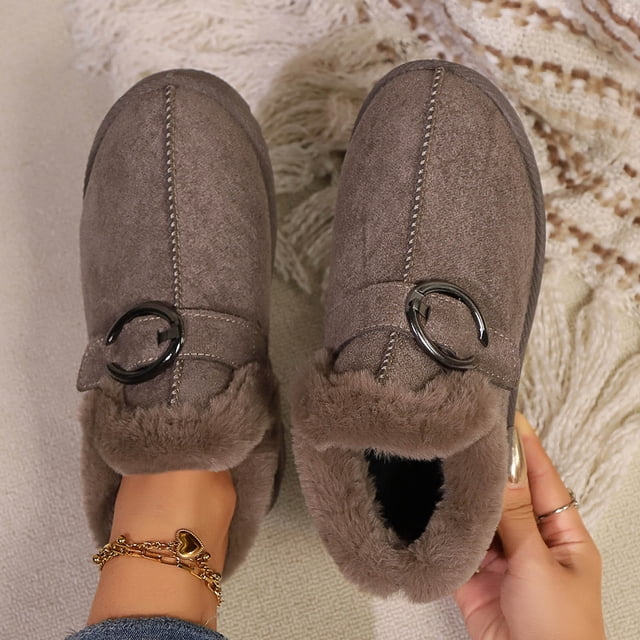 Styesk Bottes pour Femmes Bottes pour Femmes Couleur Unie Semelle Plate Chaudes et Chaussures à Bout Rond Bottes d'Hiver Bottes de Travail pour Femmes