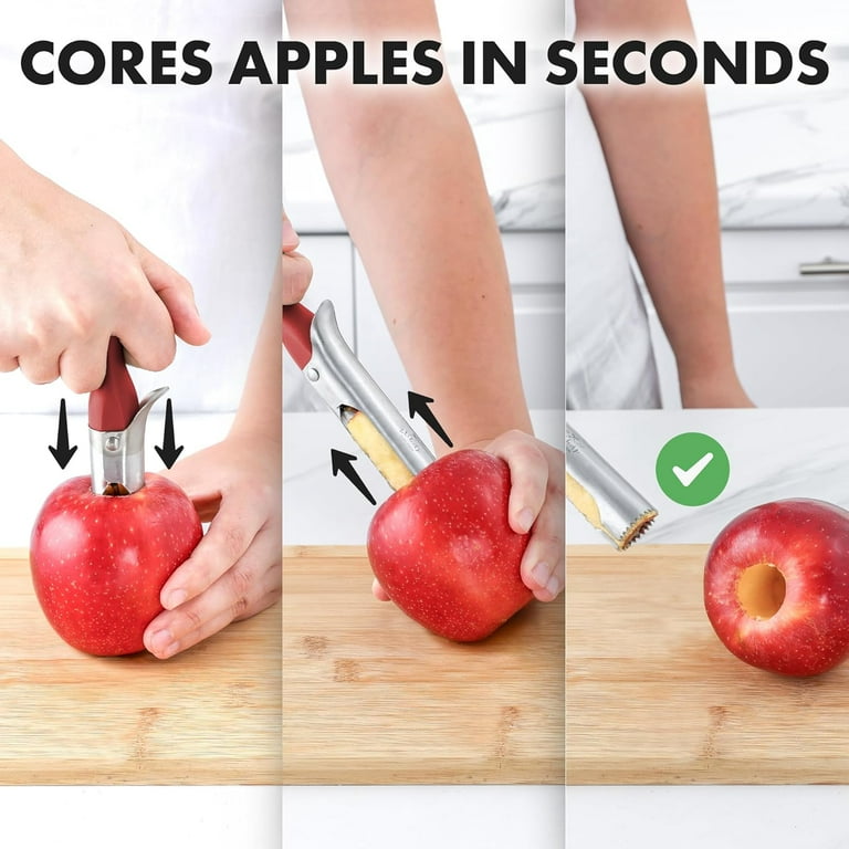 Zulay Kitchen Apple Corer, Stainless Steel Twin Blades