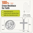 thumbnail image 3 of Just Being Cute Cross Necklace for Women, Cubic Zirconia Cross Pendant 925 Sterling Silver Jewelry Gifts for Her with God Bless You Card, Baptism/Graduation, 3 of 11