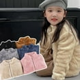 thumbnail image 4 of EnJoCho Baby Girls Loose Coat Little/Big Kids Boys and Girls Fall Long Sleeved Solid Color Short Pile Coral Jacket Daily Wear School Kids Trendy Clothing Top 7-8 Years, 4 of 6