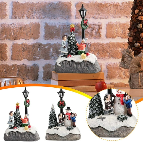 XGFHYJEH Christmas Tabletop Decor, Christmas Decorations Indoor, Christmas Indoor Decor, Christmas Led Lights House Hand Drawn Centerpiece Village Decoration Holiday Gift