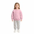 thumbnail image 3 of TIREOW Girls and Boys Sweatshirts Round Neck Long Sleeve Pullover Sweatshirt Solid Color Loose Fit Soft Casual Pullovers Top, 3 of 6