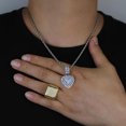 thumbnail image 3 of Hop Heart Necklace Bling Infused Statement Piece Stylish Jewelry For Women Men Unisex Pendant Chain, 3 of 5