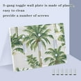 thumbnail image 3 of Yayeee Toggle Light Switch Wall Plate 2-Gang 4.56"x4.48" Decorative Outlet Cover, Green Palm Trees Pattern, 3 of 7