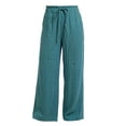 thumbnail image 4 of VNKIDY Womens Elastic Waist Drawstring Wide Leg Lightweight Crinkled Pants With Side Pockets Casual Loose Fit Trousers For Summer Beach Days Classic Pants, 4 of 4