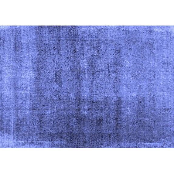 Ahgly Company Indoor Rectangle Abstract Blue Contemporary Area Rugs, 8' x 12'