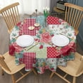 thumbnail image 3 of Pioneer Flower Floral Print Pattern Round Tablecloth 60"x60",Wrinkle Wipeable Table Cloth for Kitchen Dining Room Picnic Patio Party, 3 of 6