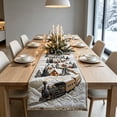 thumbnail image 4 of Christmas Train Polyester Quilted Table Runner, Winter Holiday Cabin Village Print for Dining Table, Buffet, Mantle, Farmhouse Seasonal Tabletop Decor, 4 of 9