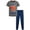 Dark Grey/Navy, variant on Pro Athlete Boys' Active Pants Set - 2 Piece Performance T-Shirt and Tricot Jogger Sweatpants - Sports Outfit for Boys (8-16)