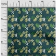 thumbnail image 2 of oneOone Cotton Cambric Teal Green Fabric Leaves Quilting Supplies Print Sewing Fabric By The Yard 42 Inch Wide, 2 of 6