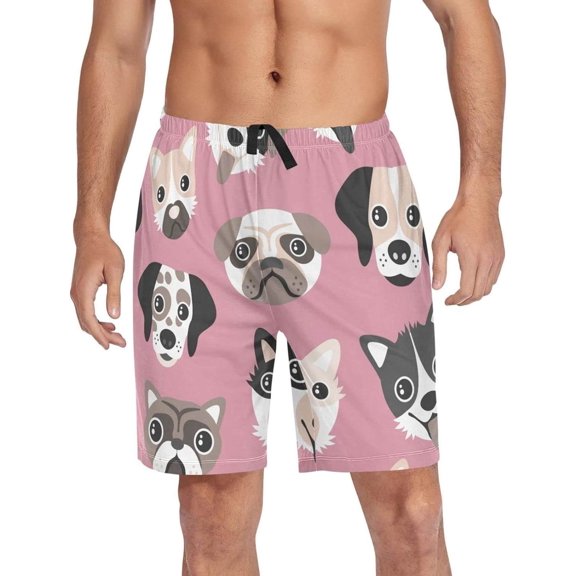 GZHJMY Dog Pajama Pants Short for Men, Lounge Pants Lightweight Men Pajama Bottoms with Drawstring Pockets, Christmas New Year Birthday Gifts, X-Large