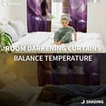 thumbnail image 3 of Purple Spring Flowers Blackout Curtains for Bedroom, Modern Abstract Chic Oil Painting Thermal Insulated Kitchen Drapes with Grommets, Light Blocking Window Treatment, 2 Panels 52" x 54", 3 of 7