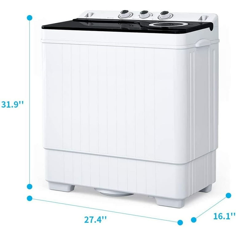 Auertech Portable Washer 28lbs Twin Tub Compact Semi-Automatic with Drain  Pump Washer Spinner Combo