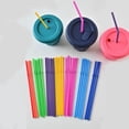 thumbnail image 5 of Nvzi 100PCS Of Disposable Plastic With Extended Bendable Juice Drink Milk Tea Straw-Orange, 5 of 5