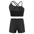 thumbnail image 2 of TiaoBug Kids Girls 2 Piece Dance Sport Outfits Gymnastics Dancewear Cami Crop Top with Booty Shorts Set Black 8, 2 of 7