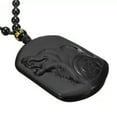 thumbnail image 6 of HOOUN Natural Black Obsidian Carving Wolf Head Amulet Pendant Necklace Obsidian Charms, 6 of 9