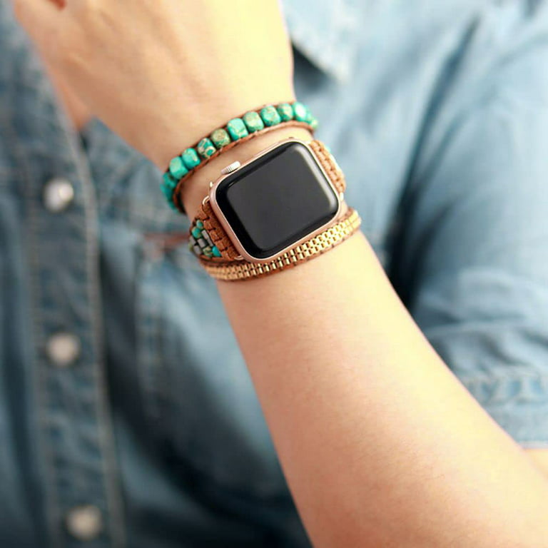 Handmade Beaded Boho Watch Bracelet Band Compatible with Apple