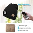 thumbnail image 3 of Calentador Inalámbrico Del Casquillo de Del Sombrero de Gorrita Tejida de Bluetooth con LED para El Ciclismo Sunnimix Auriculares Bluetooth con sombrero, 3 of 8