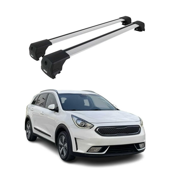 Alu Roof Racks Cross Bars Luggage Carrier for Kia Niro 2017-2022 Gray 2Pcs