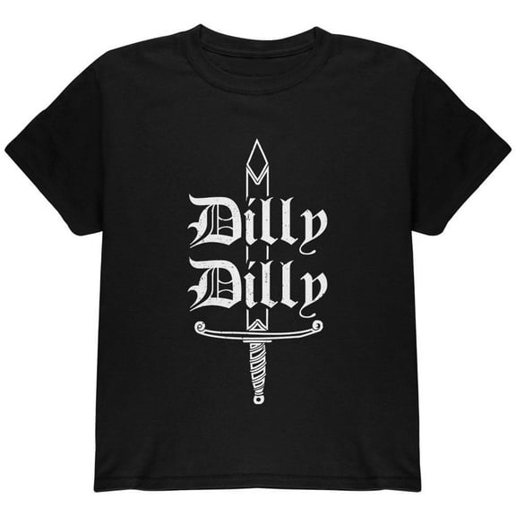 Dilly Dilly Sword Olde English Youth T Shirt Black YXL