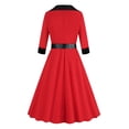 thumbnail image 5 of RYDCOT Women's Ladies Dresses 50s Retro Casual Swing Midi Dress 3/4 Sleeve Square A Line Neck Vintage Cocktail Wedding Guest Bodycon Prom or, 5 of 8