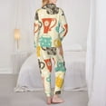 thumbnail image 5 of Kll Vintage Cup Print Women'S Long Sleeve Pajamas With Pants Sleepwear Loungewear 2 Set-Small, 5 of 9