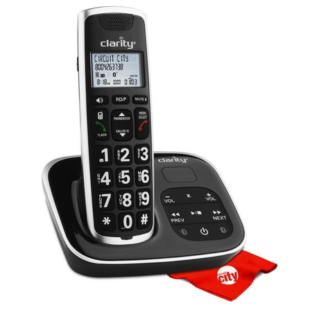 Clarity BT914 Severe Hearing Loss Cordless Amplified Phone With Circuit City Microfiber Cleaning