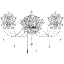 Datura Flowers Wall Decal Yoga Vinyl Wall Stickers Removable Black Wall Art Sticker for Yoga Room Kitchen Living Room Bedroom Decorations DIY