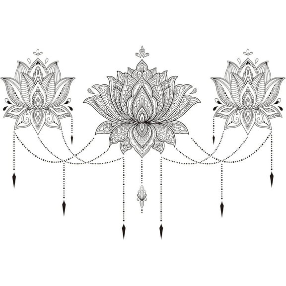 Datura Flowers Wall Decal Yoga Vinyl Wall Stickers Removable Black Wall Art Sticker for Yoga Room Kitchen Living Room Bedroom Decorations DIY