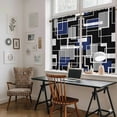 thumbnail image 5 of Navy Blue Black Geometric Kitchen Curtains 54 Inch Length, Modern Color Block Abstract Tiers Curtains for Bathroom Bedroom Cafe, Light Filtering Small Window Treatment Short Drapes 2 Panels 42"Wx54"L, 5 of 8