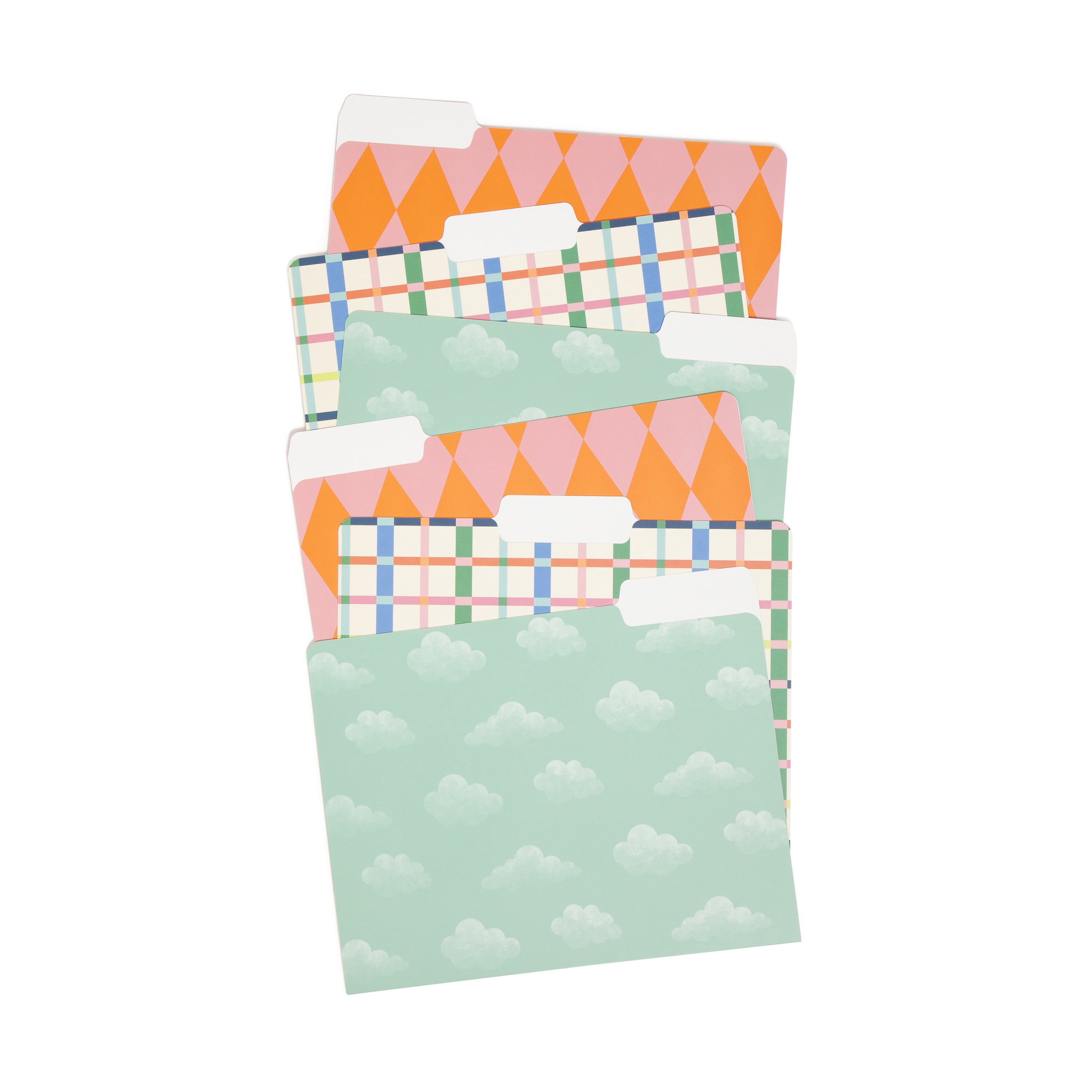 U Brands Decorative File Folders, Set of 6, Hyper Prep, 1/3-Cut Tabs, Letter Size, Assorted Colors
