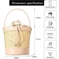 thumbnail image 2 of LinYooLi Straw Beach Bag for Women Woven Rattan Bucket Purses and Handbags Straw Crossbody Bag with 2 Shoulder Straps, 2 of 6