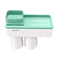 thumbnail image 1 of Taza de adsorción Cepillo de dientes Soporte para pasta de dientes Baño familiar Baño Sin perforaciones Soporte para cepillo de dientes para teléfono, Verde, 2 tazas Yuarrent HA2692-02B, 1 of 6