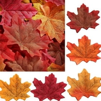 TETOU 50Pcs Fake Fall Leaves Artificial Autumn Maple Leaves Thanksgiving Decorations for Weddings, Festival Events, Art Scrapbooking