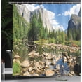 thumbnail image 4 of Ambesonne Nature Shower Curtain, Yosemite Forest River, 69"Wx84"L, Green Blue, 4 of 5