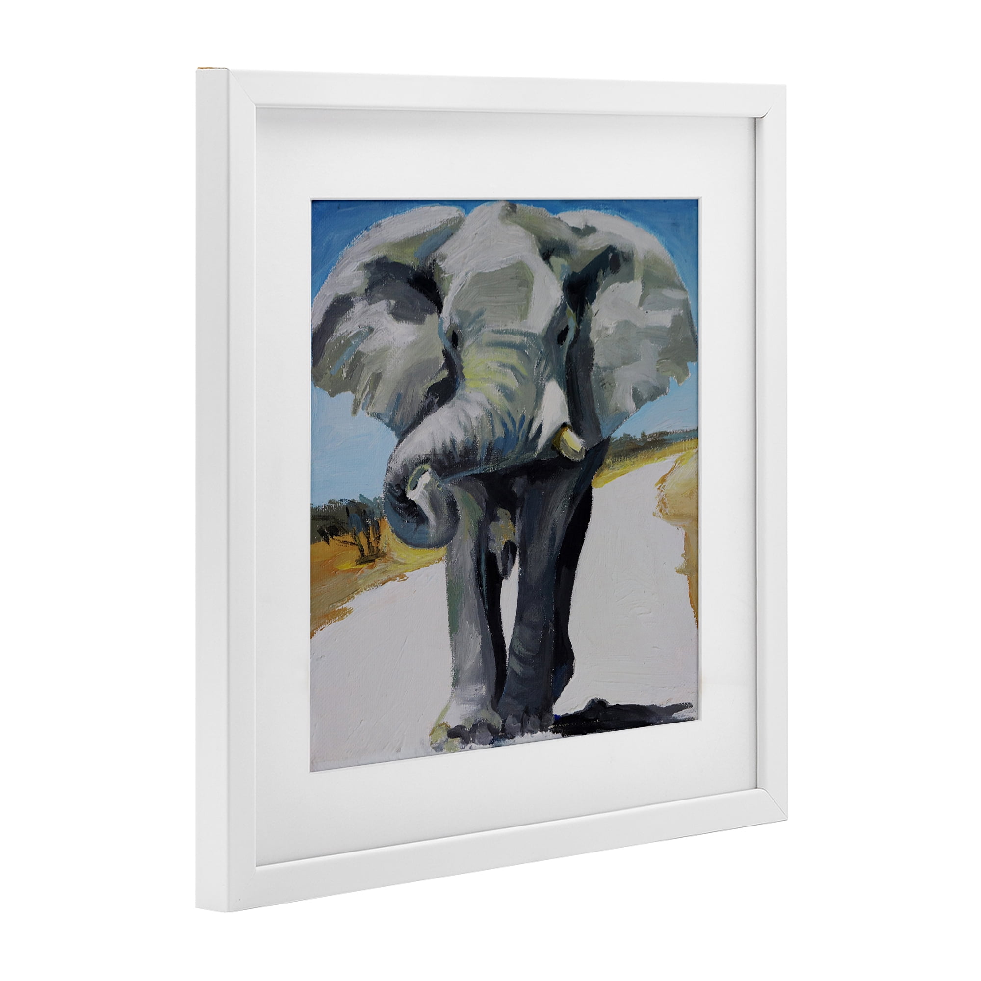 Stupell Industries Majestic Elephant on Path White Framed Print Under Glass, design by Violeta Vollmer