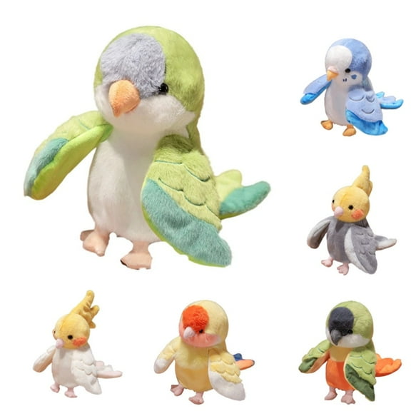 Parrot Stuffed Animal, 7.9 Inch Parrot Plush Toy Lifelike Parrot Bird Stuffed Animal Soft Fake Bird Parrot Toys for Kids Cute Little Bird Doll Gifts for Boys Girls Birthday Ornament Party Favors