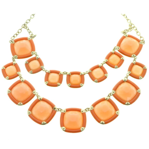 Mi Amore Necklace-Earring-Set Gold-Tone/Orange