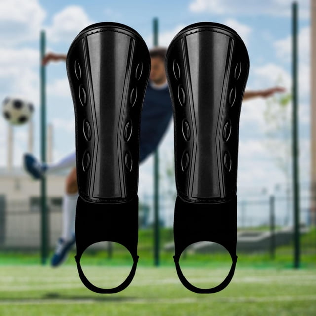 Espinilleras de fútbol DYNWAVEMX protección de tobillo transpirables correas ajustables antideslizantes negro adulto