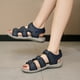 thumbnail image 5 of Bmisegm Ladies Summer Casual Solid Colour Hollow Rome Large Size Flat Bottom Thick Bottom Sandals Womens Sandals Summer Blue 6.5, 5 of 9