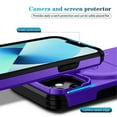 thumbnail image 6 of Case for iPhone 13 mini / 12 mini 5.4" with Invisible Fold Holder Stand, Magnetic Wireless Charging,Sliding camera casing,Shockproof Dropproof Tough Rugged Protective Case Cover,Purple, 6 of 10