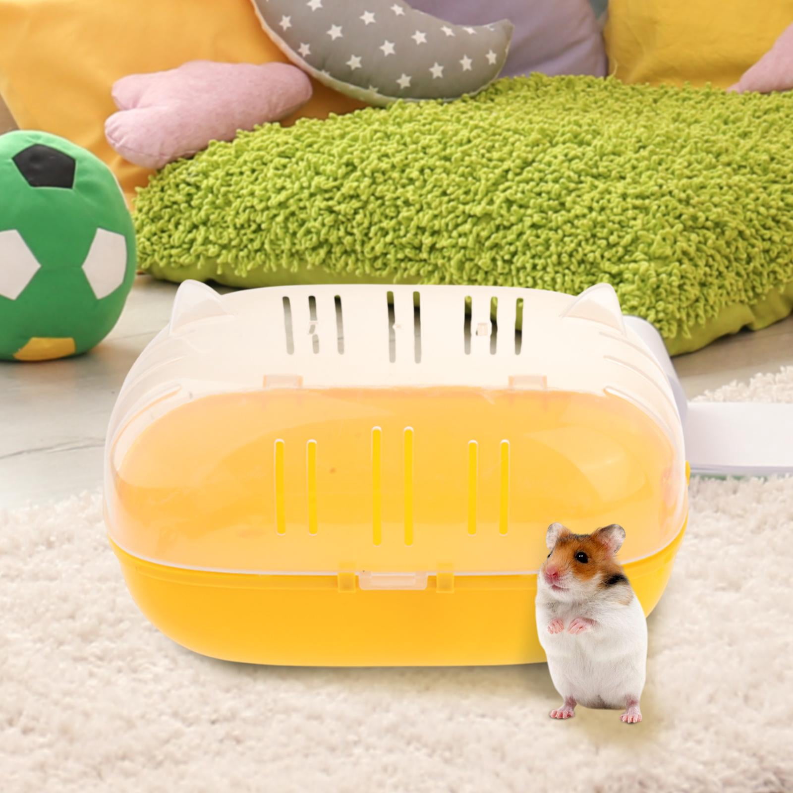 balikha Portable Hamster Cage Chinchillas Carry Case Comfortable Convenient Breathable Clear for Squirrel Small Animals Mice Hedgehog , single cage