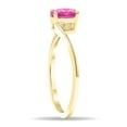 thumbnail image 2 of SZUL Women's Solitaire Oval Shaped Pink Topaz Wave Ring in 10K Yellow Gold, 2 of 5