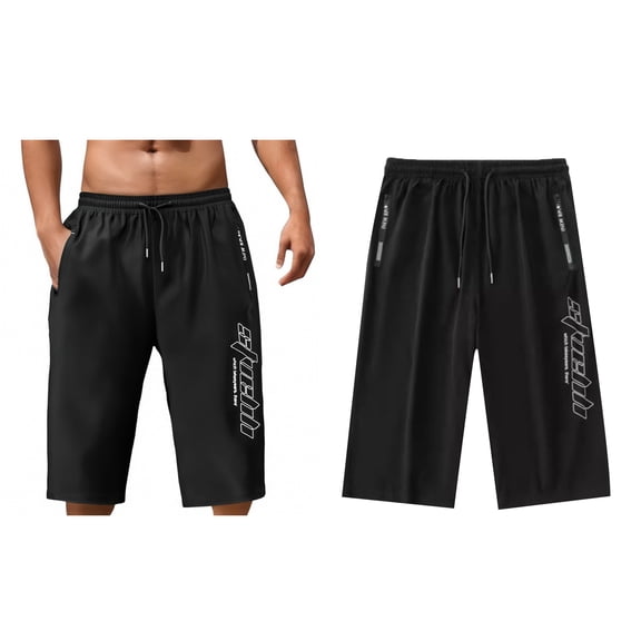 Mens Capri Pants Athletic Breathable Shorts for Men Casual Gym Shorts Men with Pockets