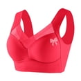 thumbnail image 4 of WCJM Red Women's Non Underwire Lace Vest Underwear Thin Side Adjusting Bra, 4 of 4