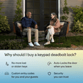 thumbnail image 7 of Yale Code Keypad Deadbolt Black Suede Key-Free Entry, Wi-Fi Not Supported, YED210-NR-Bsp, 7 of 7
